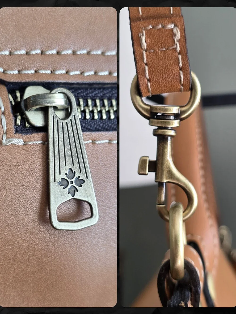 Patricia Nash Serranova Top Handle Crossbody Satchel Tan Leather Bag
